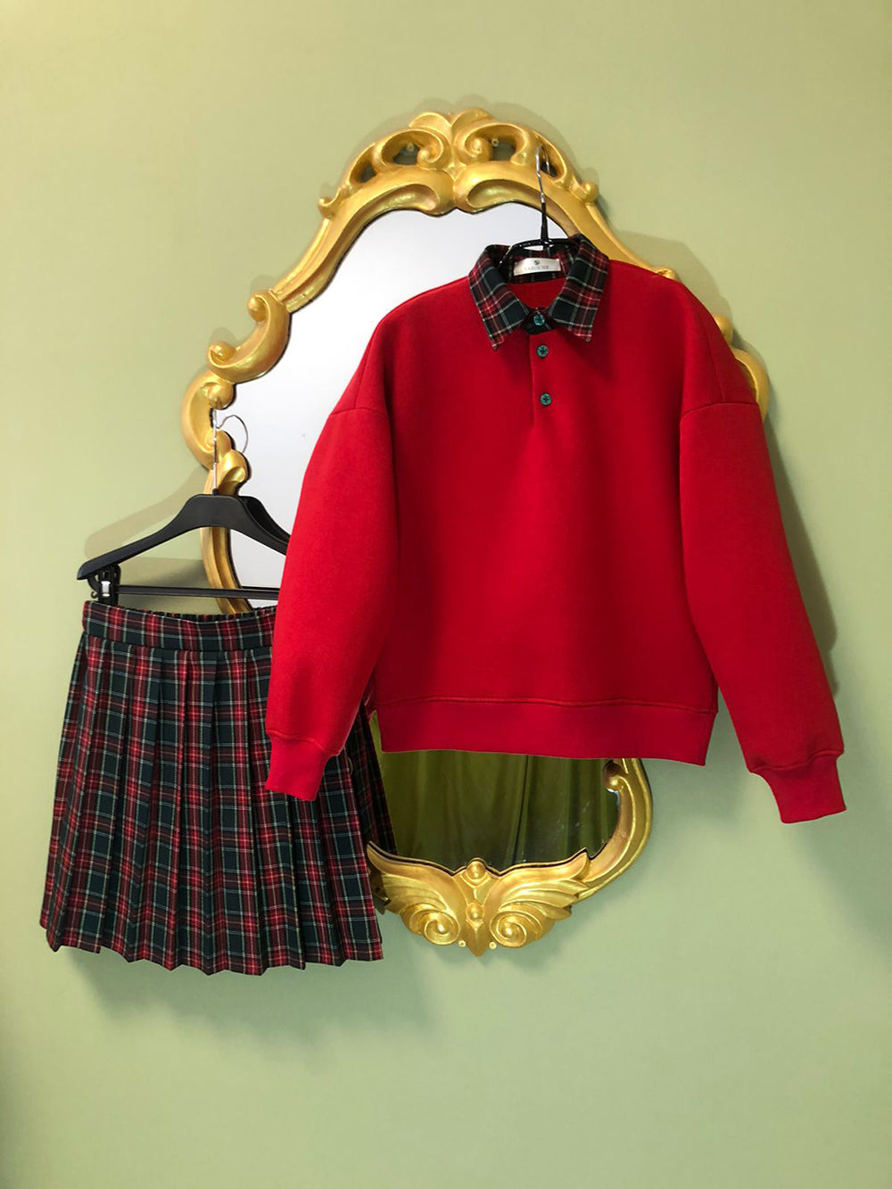 Warm Knit Sweatshirt and Skirt Set