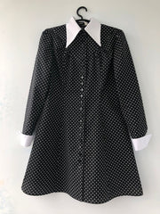 Cotton Black and White Polka Dot Dress