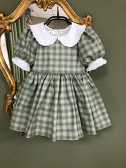 Short-Sleeved Cotton Dress With A Collar