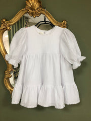 Muslin Dress With Sleeve And Lace