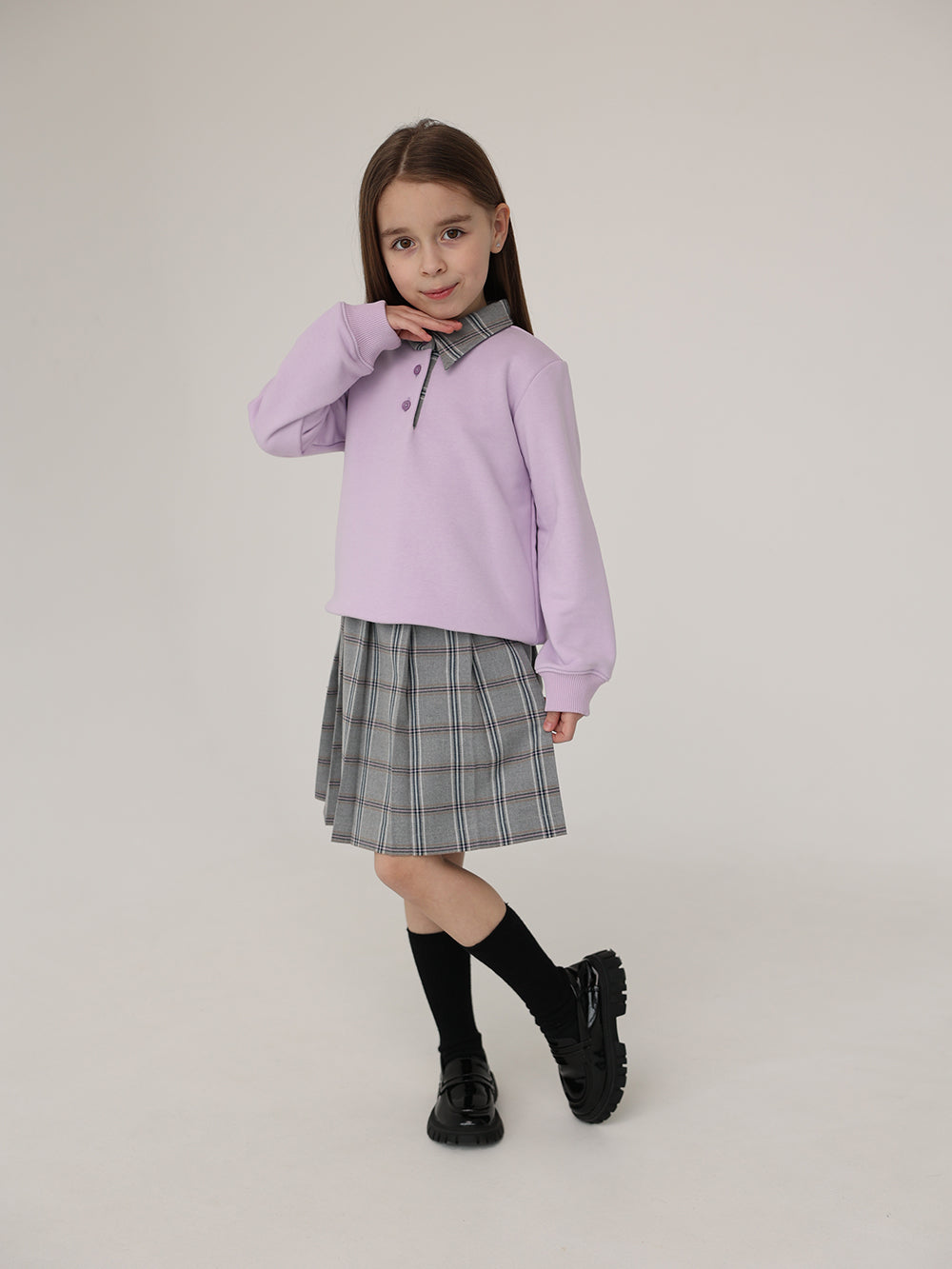 Warm Knit Fleece Sweatshirt and Skirt Set