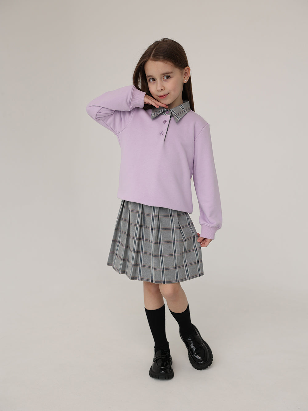 Warm Knit Fleece Sweatshirt and Skirt Set