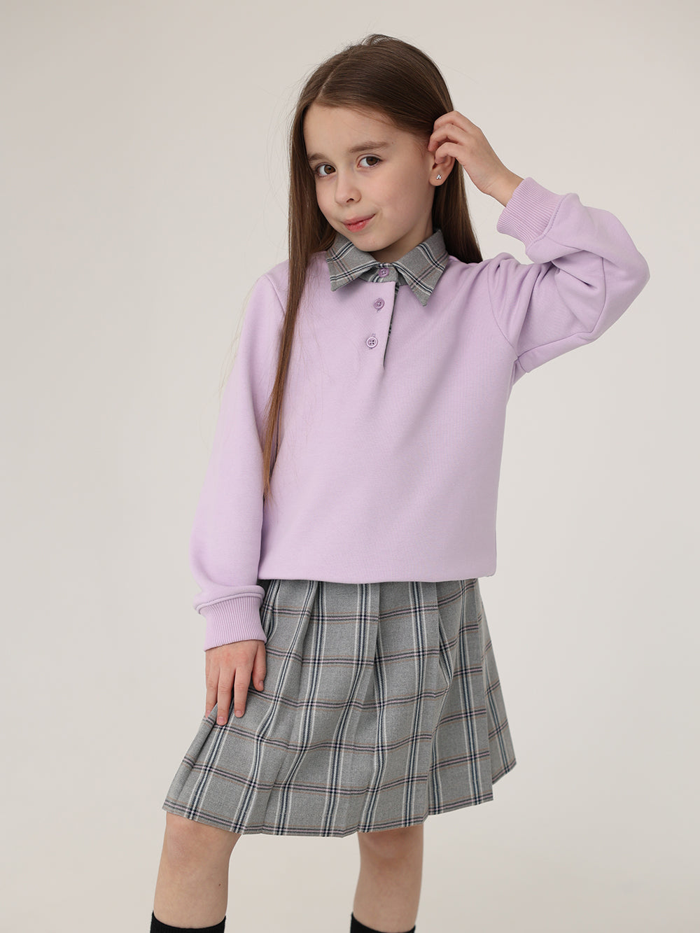 Warm Knit Fleece Sweatshirt and Skirt Set