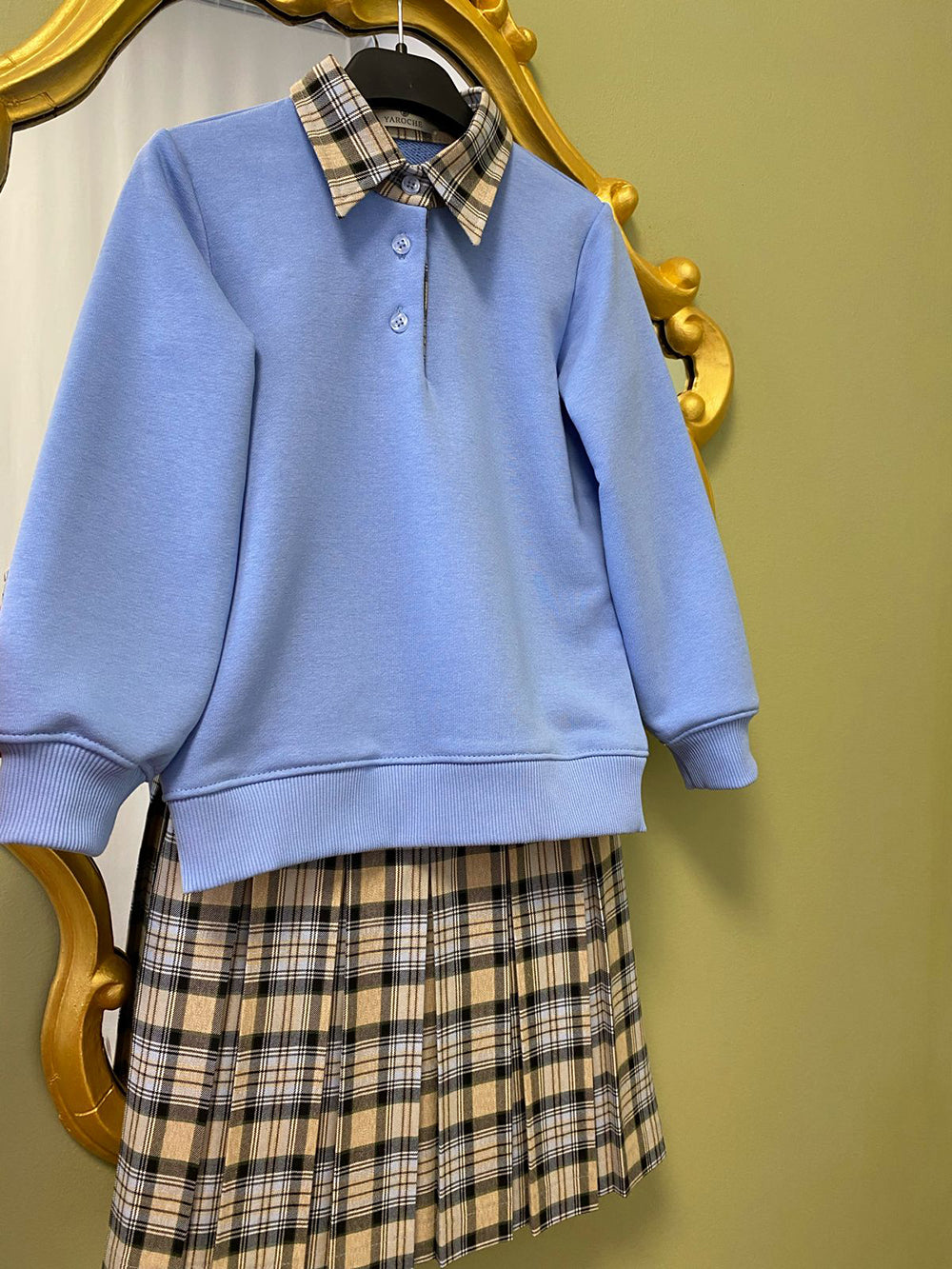 Warm Knit Fleece Sweatshirt and Skirt Set