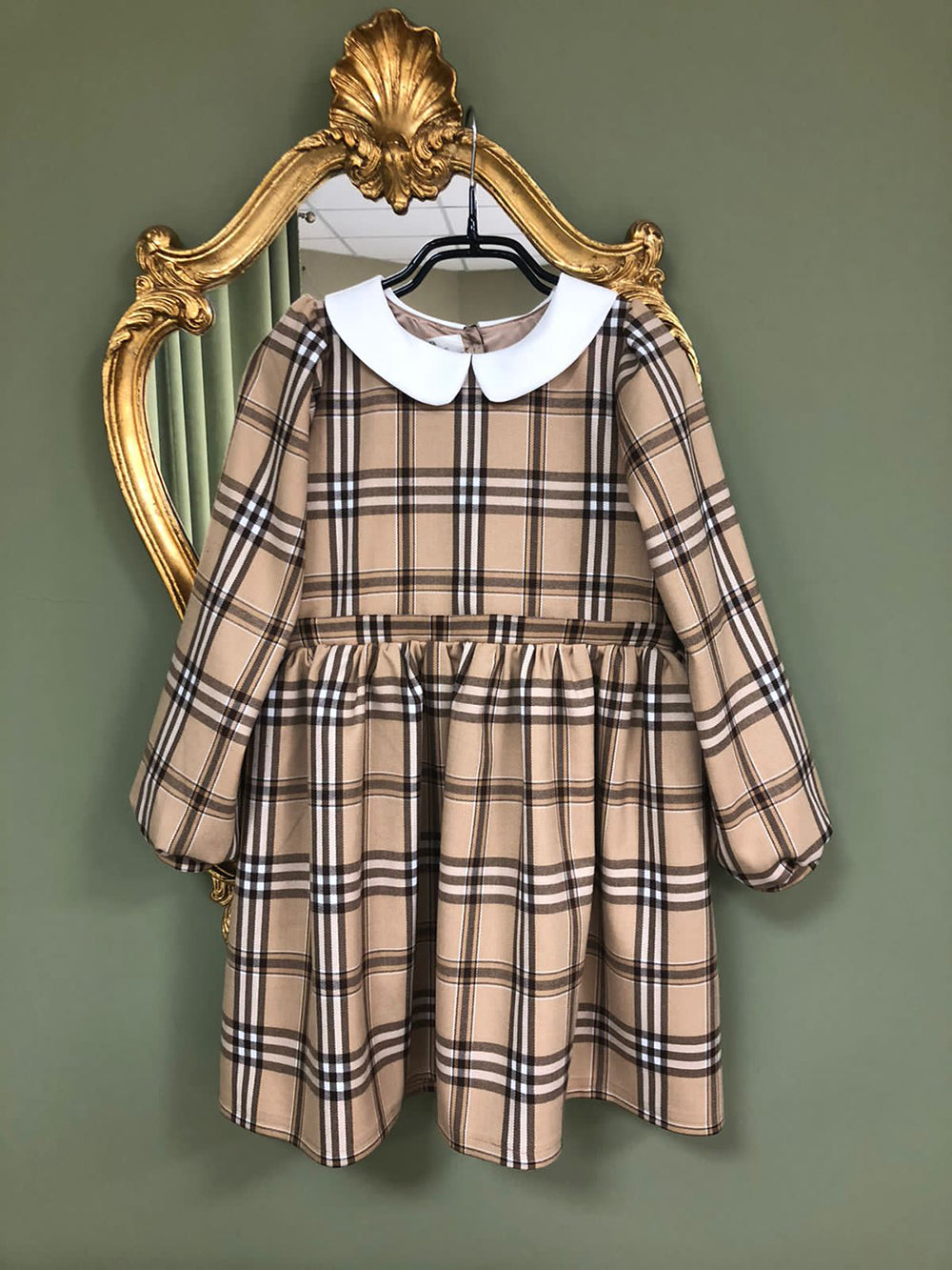 Checkered Dress with Collar