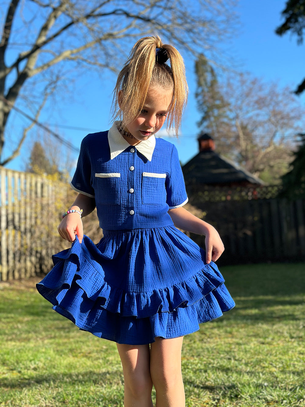 Muslin Skirt And Blouse Ensemble