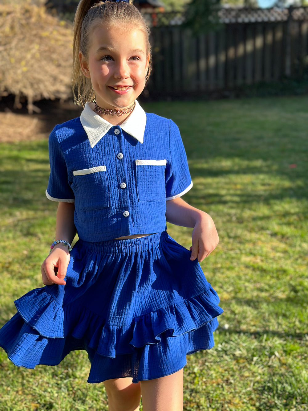 Muslin Skirt And Blouse Ensemble