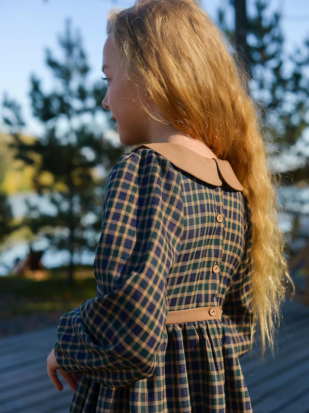 Checkered Dress with Collar