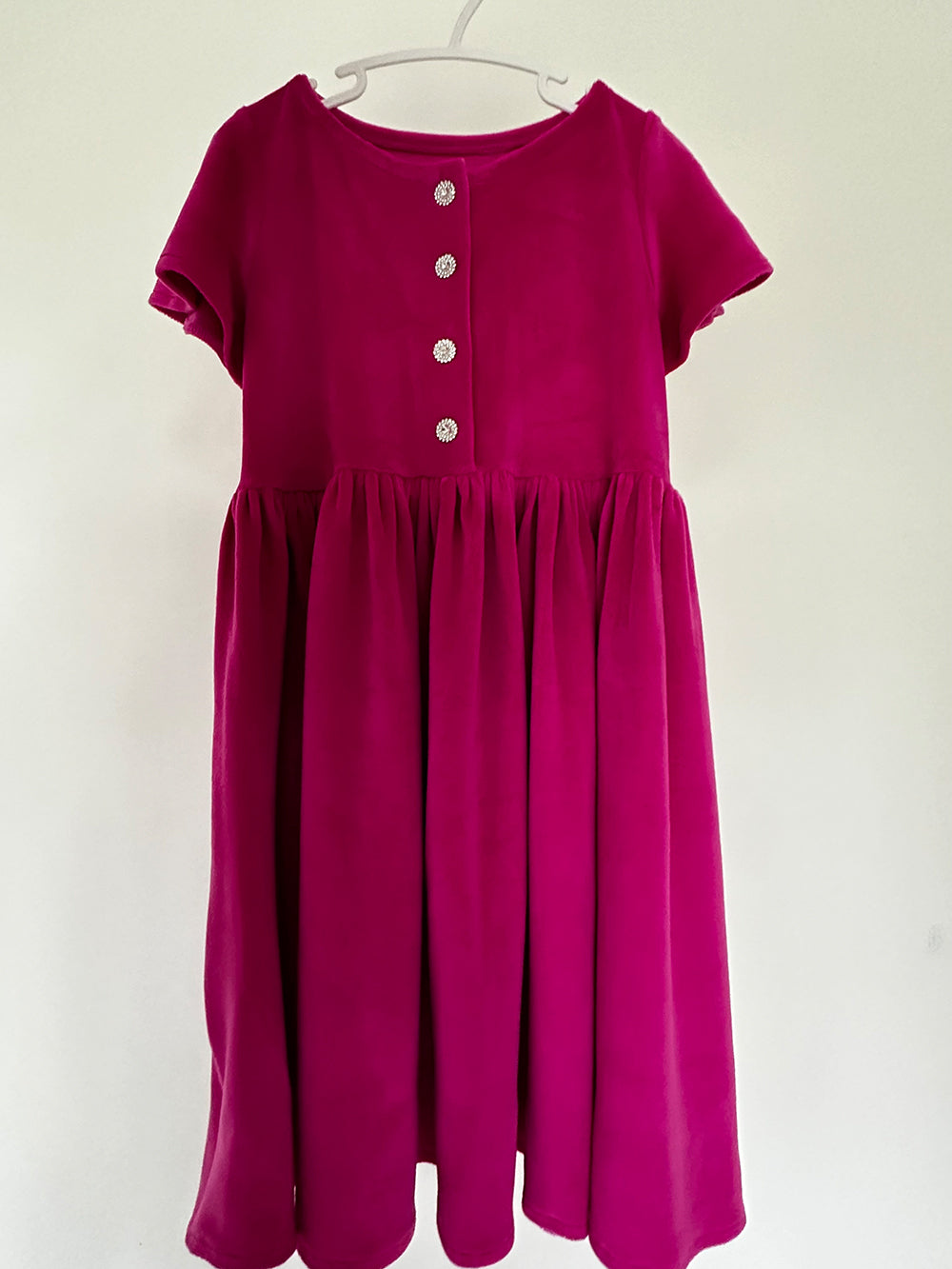 Short-Sleeved Velour Dress